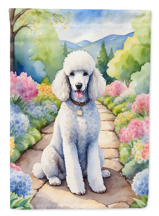 Buy this White Poodle Spring Path Garden Flag