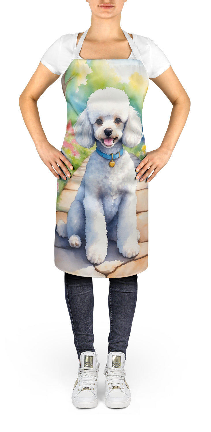 White Poodle Spring Path Apron