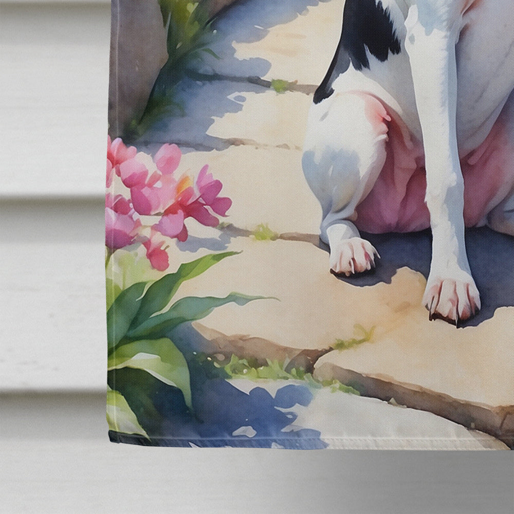 Rat Terrier Spring Path House Flag