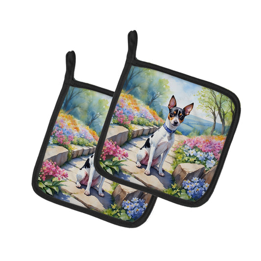 Buy this Rat Terrier Spring Path Pair of Pot Holders