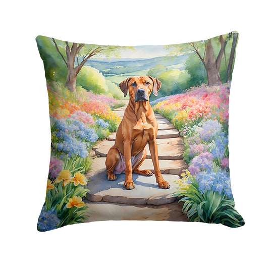 Buy this Rhodesian Ridgeback Spring Path Throw Pillow