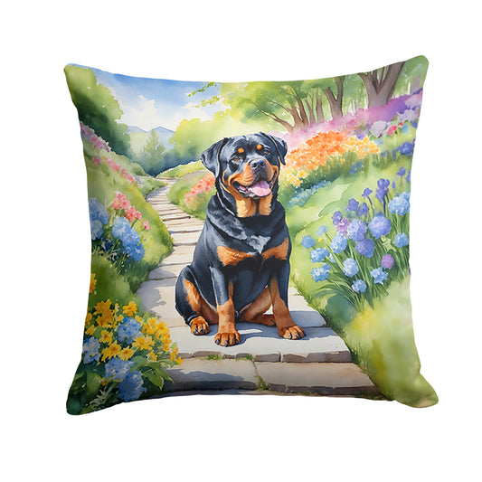 Buy this Rottweiler Spring Path Throw Pillow