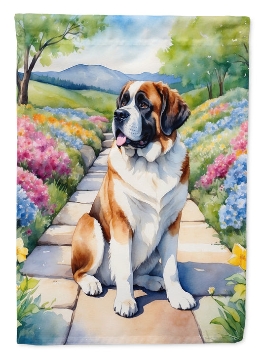 Buy this Saint Bernard Spring Path Garden Flag