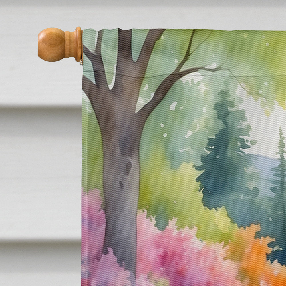 Samoyed Spring Path House Flag