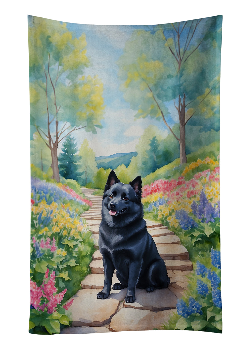 Buy this Schipperke Spring Path Kitchen Towel