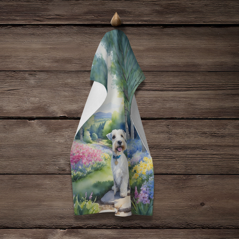 Sealyham Terrier Spring Path Kitchen Towel