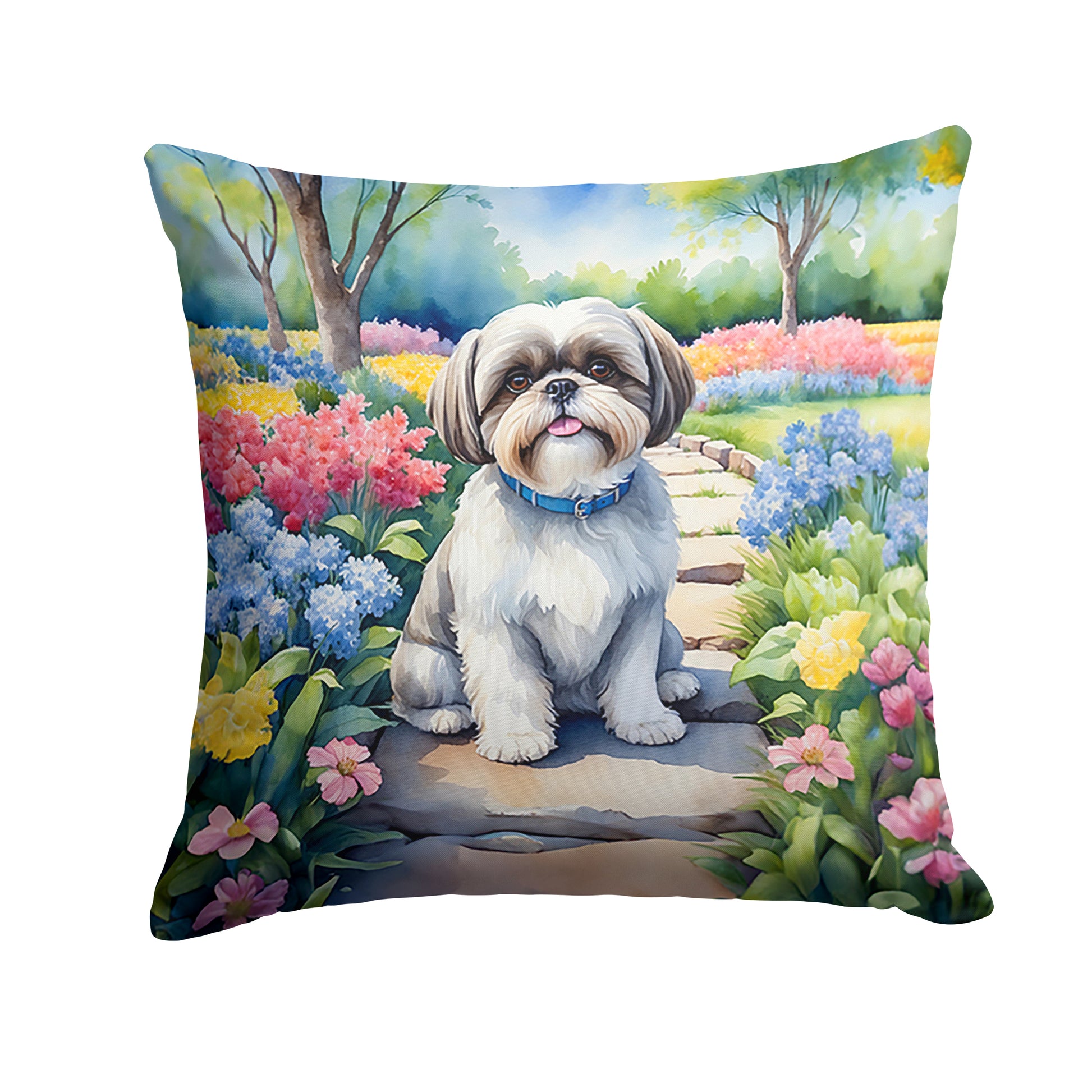 Buy this Shih Tzu Spring Path Throw Pillow