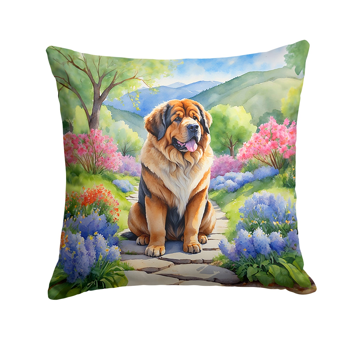 Buy this Tibetan Mastiff Spring Path Throw Pillow