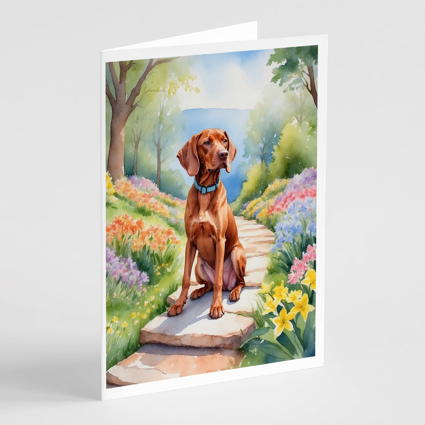 Buy this Vizsla Spring Path Greeting Cards Pack of 8