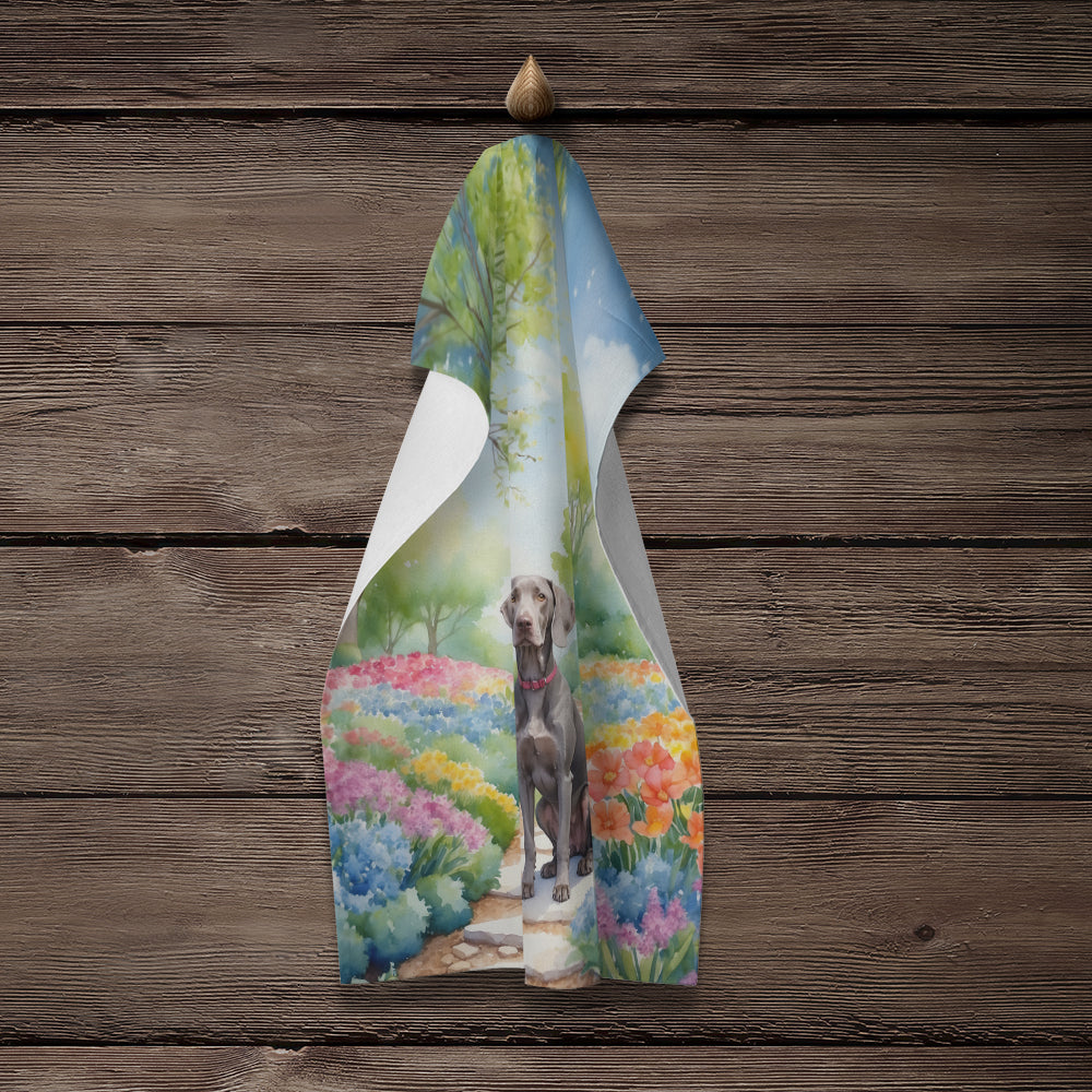 Weimaraner Spring Path Kitchen Towel