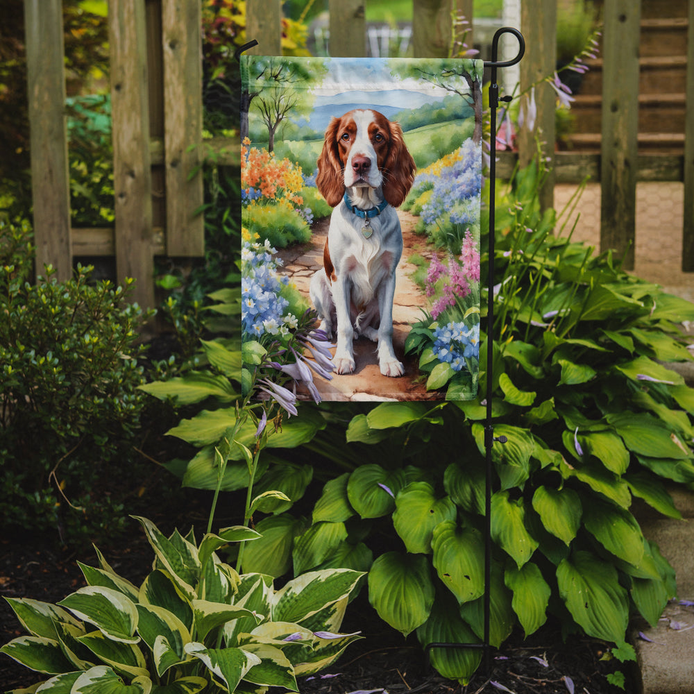 Welsh Springer Spaniel Spring Path Garden Flag