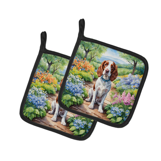 Buy this Welsh Springer Spaniel Spring Path Pair of Pot Holders