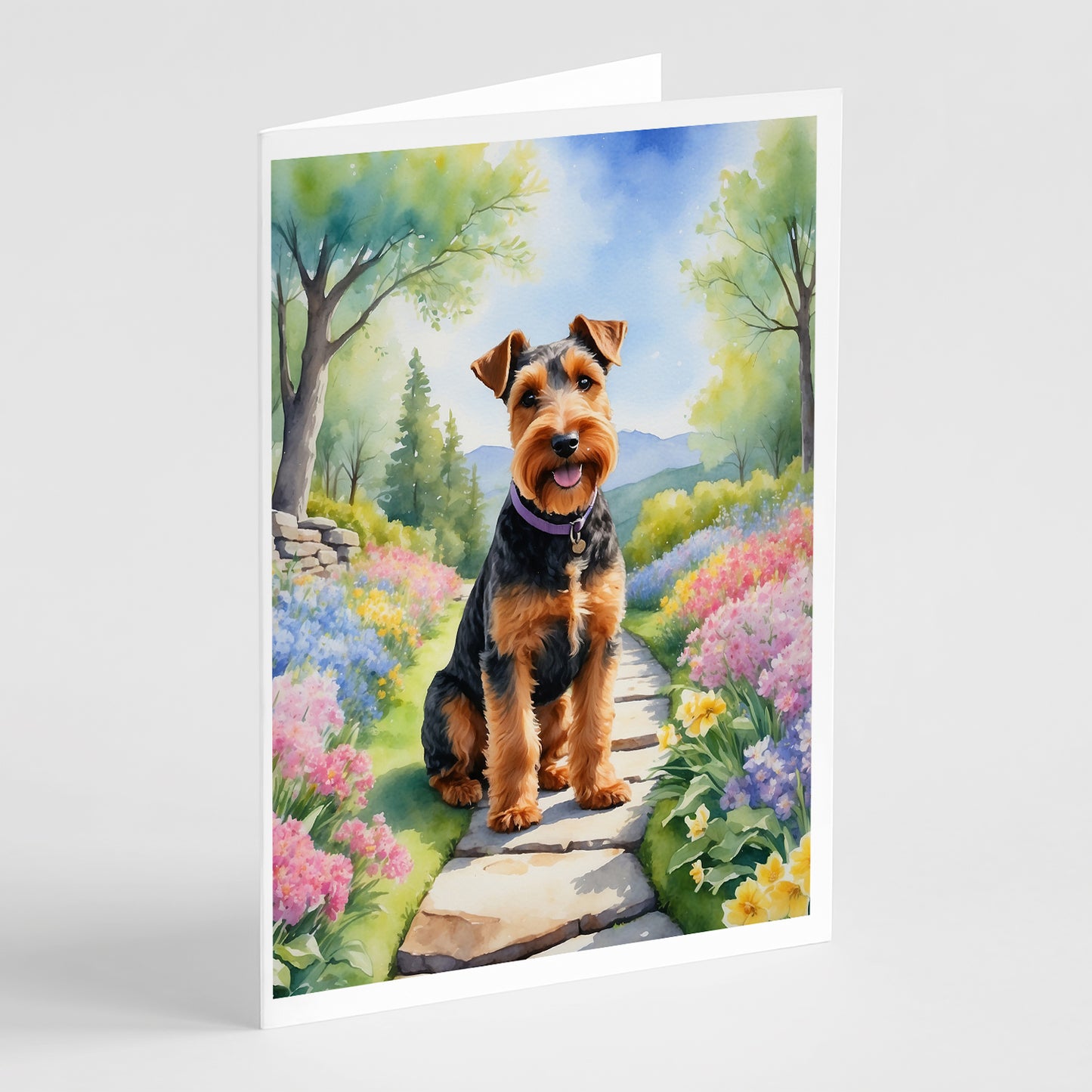 Buy this Welsh Terrier Spring Path Greeting Cards Pack of 8