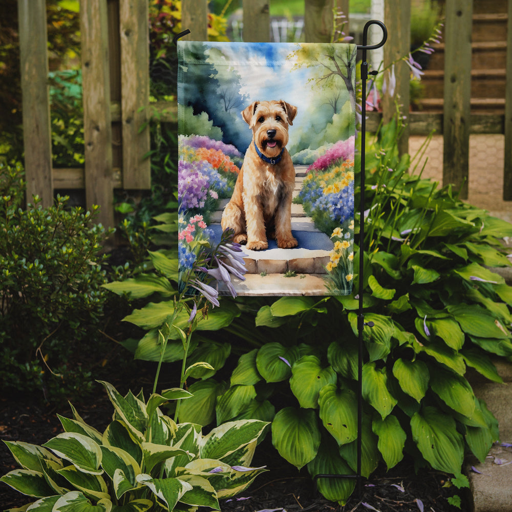 Wheaten Terrier Spring Path Garden Flag