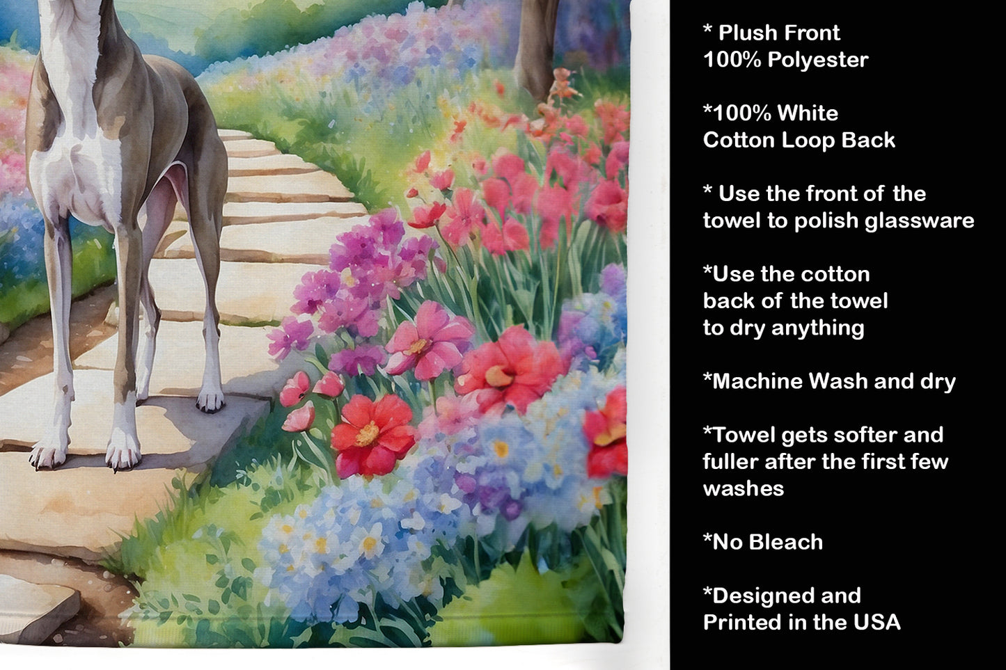 Whippet Spring Path Kitchen Towel