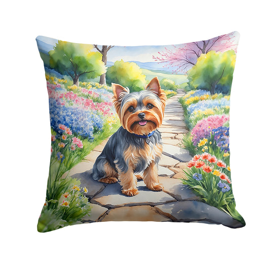 Buy this Yorkshire Terrier Spring Path Throw Pillow