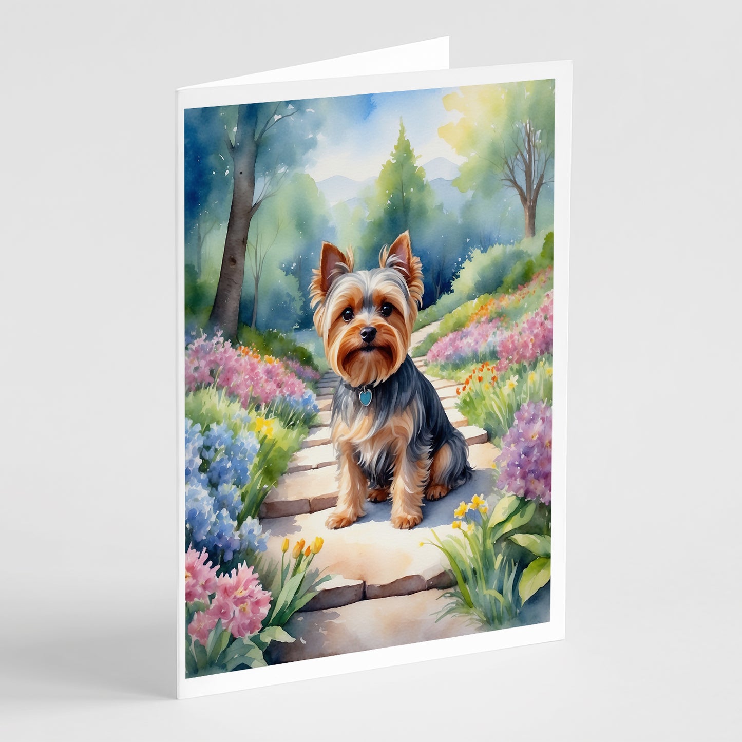 Buy this Yorkshire Terrier Spring Path Greeting Cards Pack of 8