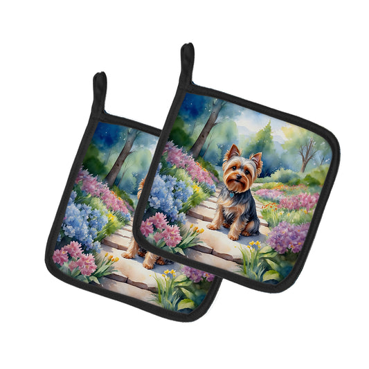 Buy this Yorkshire Terrier Spring Path Pair of Pot Holders