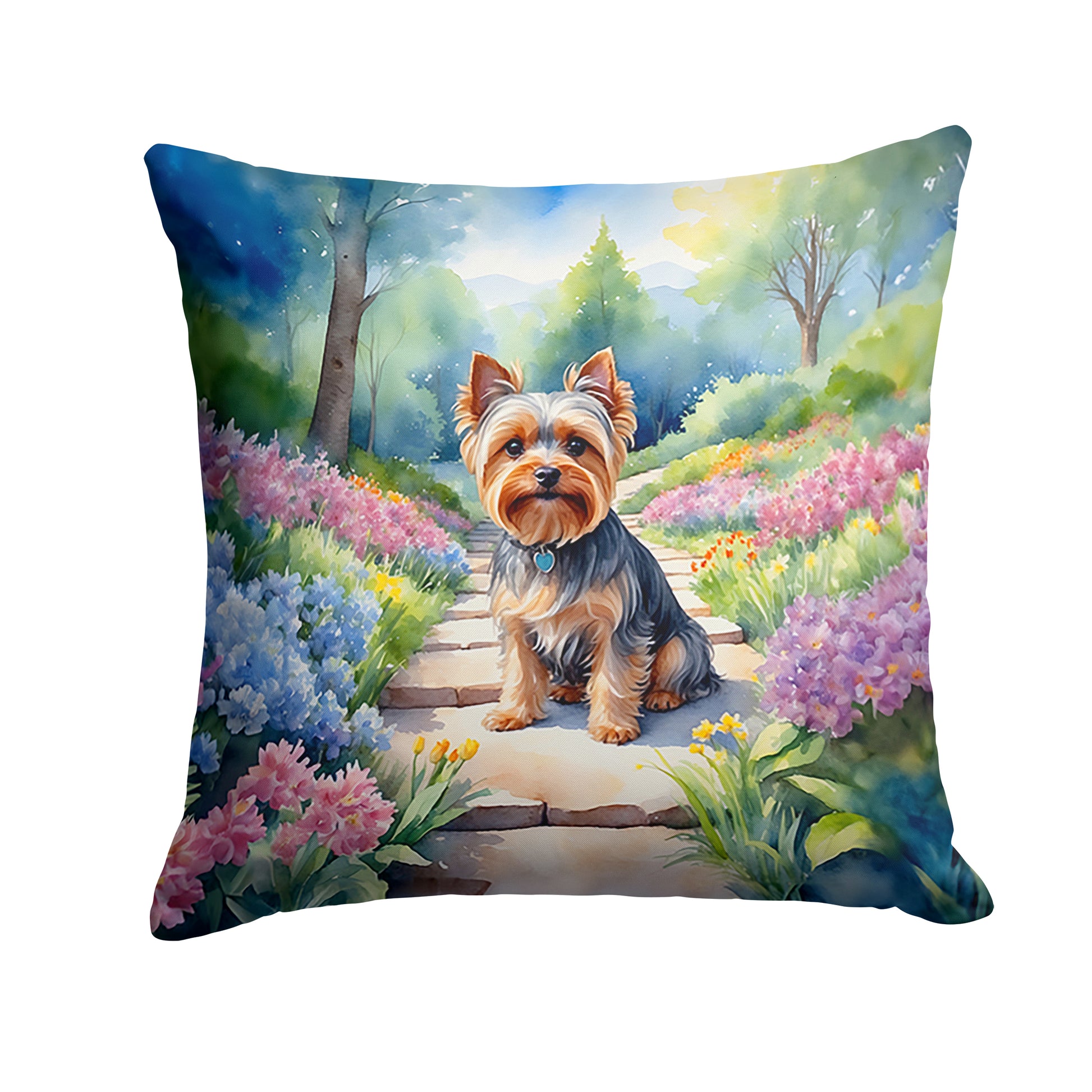 Buy this Yorkshire Terrier Spring Path Throw Pillow