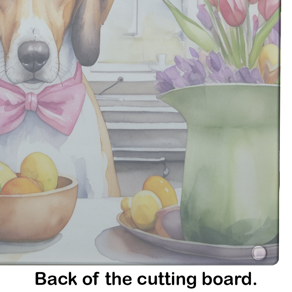 Decorating Easter American Foxhound Glass Cutting Board