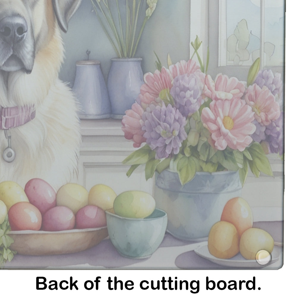 Decorating Easter Anatolian Shepherd Dog Glass Cutting Board