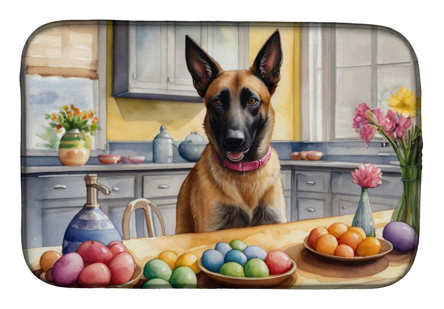 Buy this Decorating Easter Belgian Malinois Dish Drying Mat