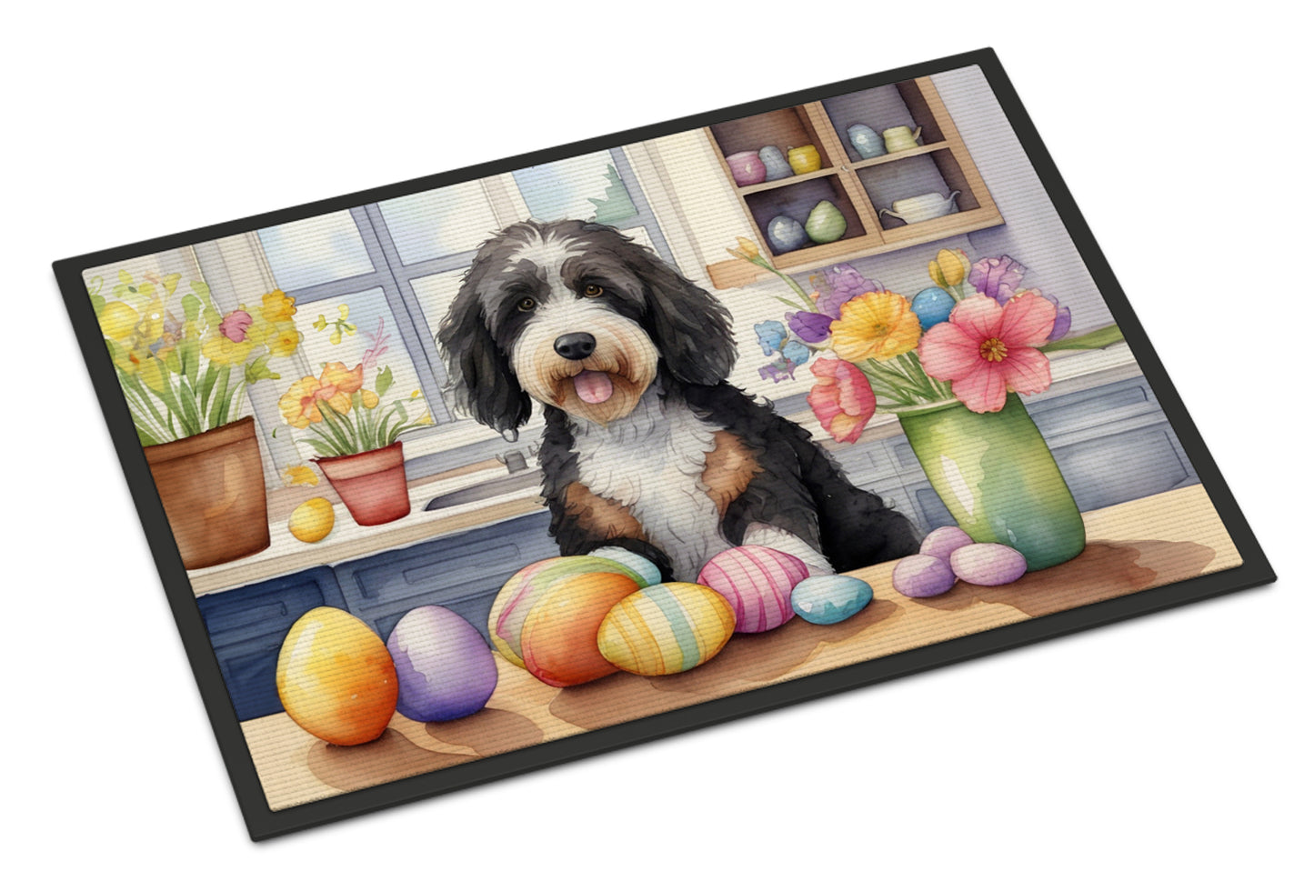 Buy this Decorating Easter Bernedoodle Doormat