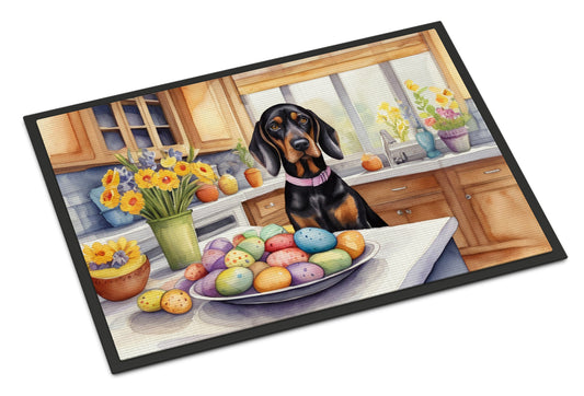 Buy this Decorating Easter Black and Tan Coonhound Doormat