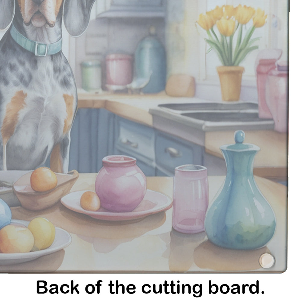 Decorating Easter Bluetick Coonhound Glass Cutting Board