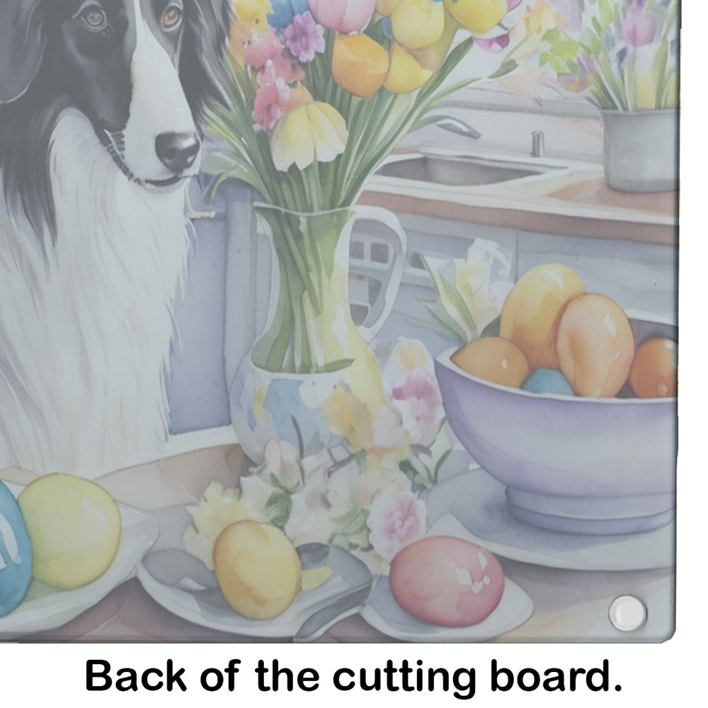 Decorating Easter Borzoi Glass Cutting Board