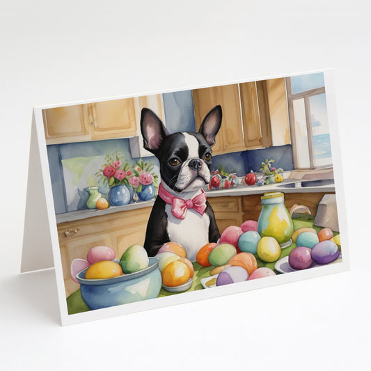 Buy this Decorating Easter Boston Terrier Greeting Cards Pack of 8