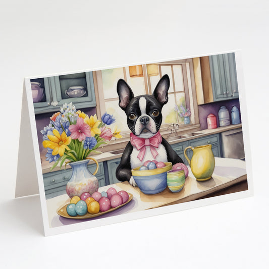 Buy this Decorating Easter Boston Terrier Greeting Cards Pack of 8