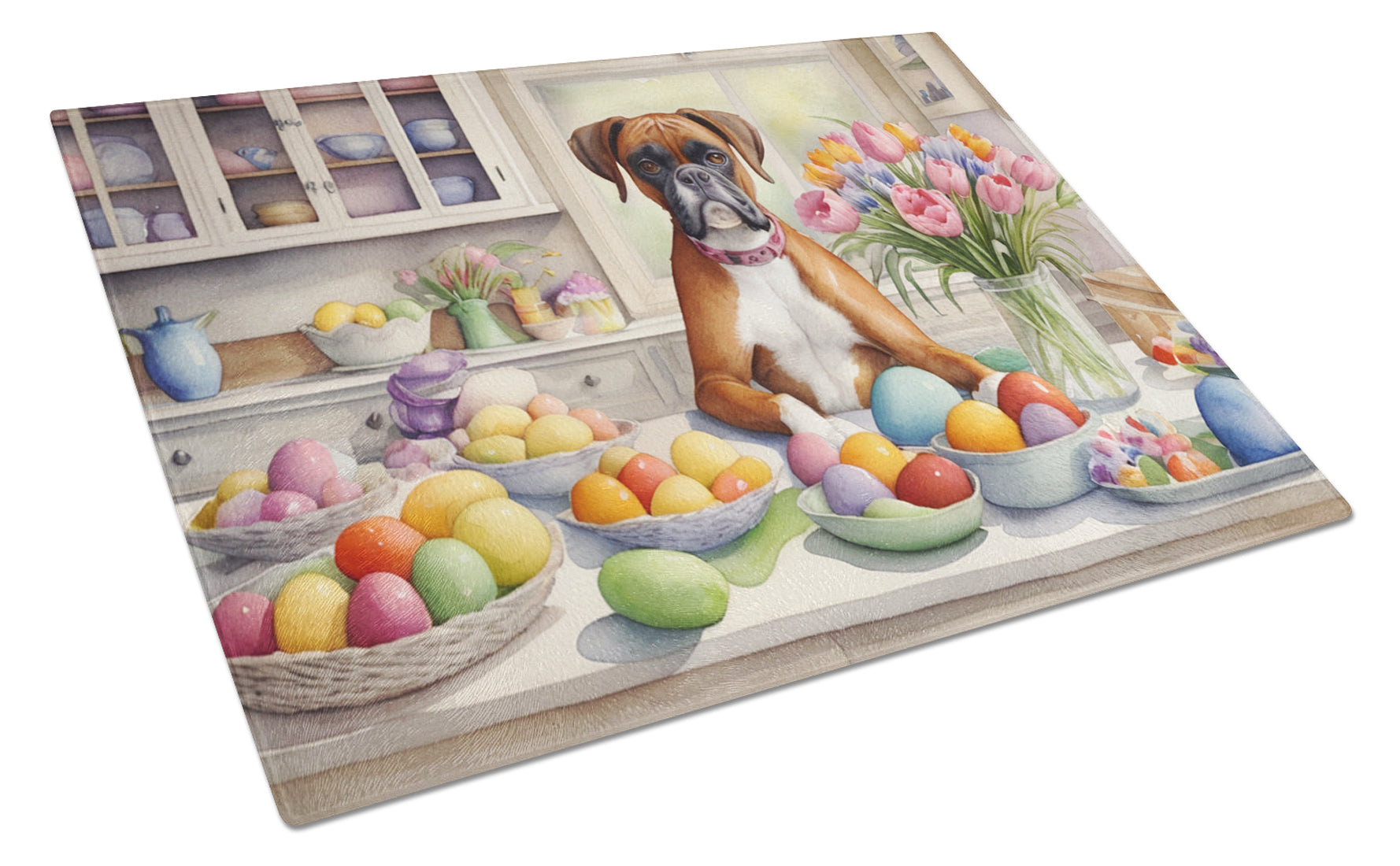 Buy this Decorating Easter Boxer Glass Cutting Board