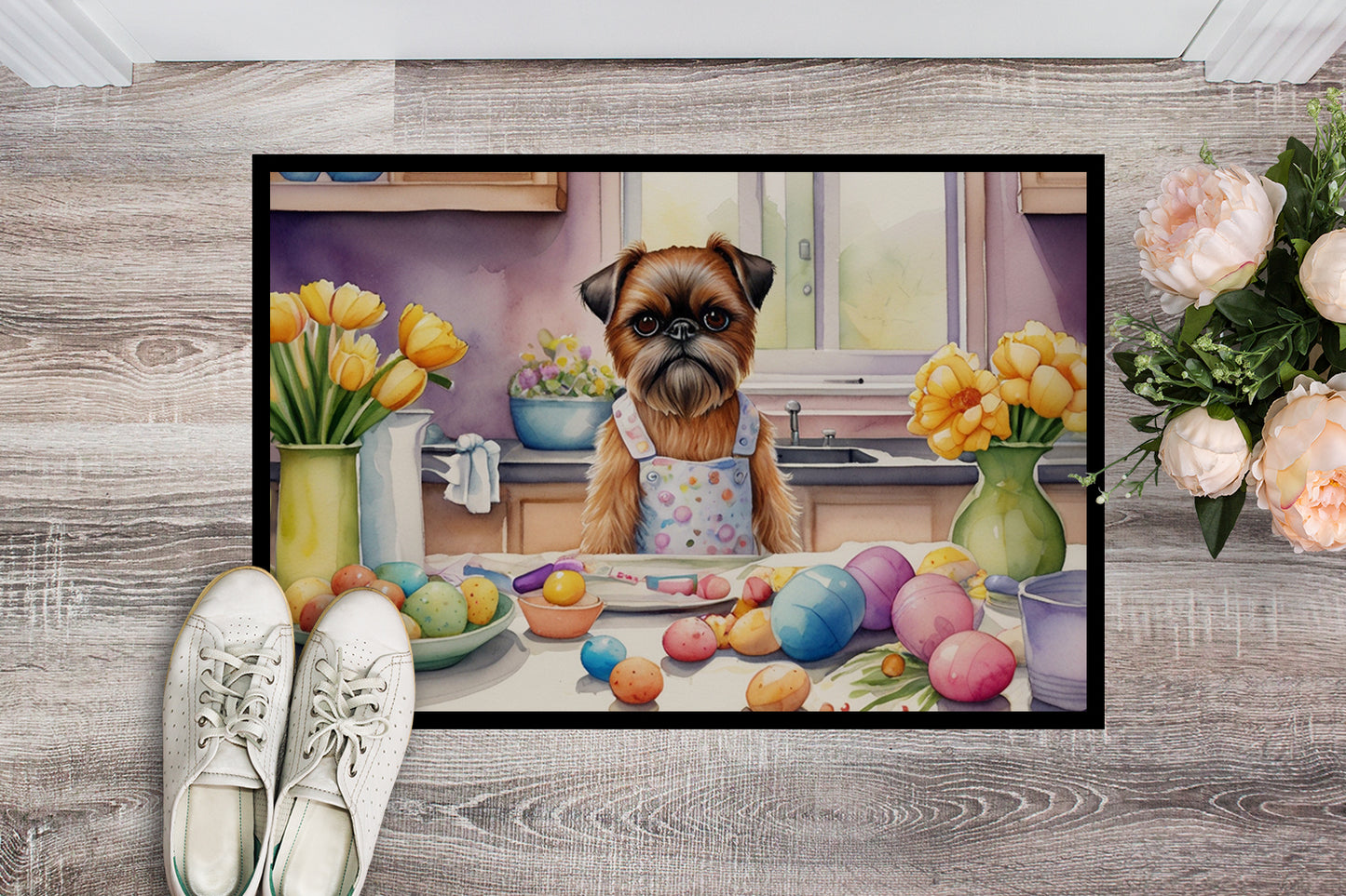 Decorating Easter Brussels Griffon Doormat