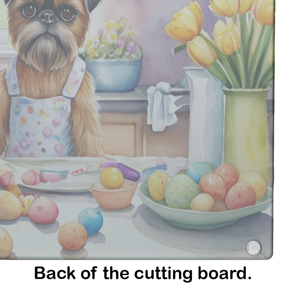 Decorating Easter Brussels Griffon Glass Cutting Board