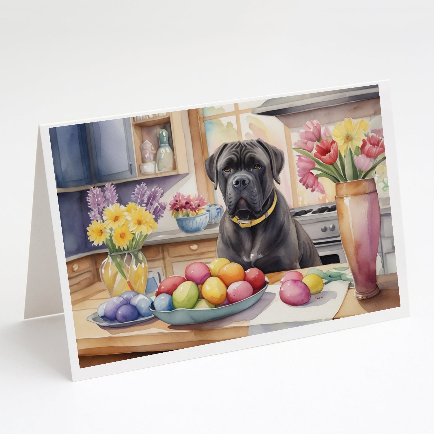 Buy this Decorating Easter Cane Corso Greeting Cards Pack of 8