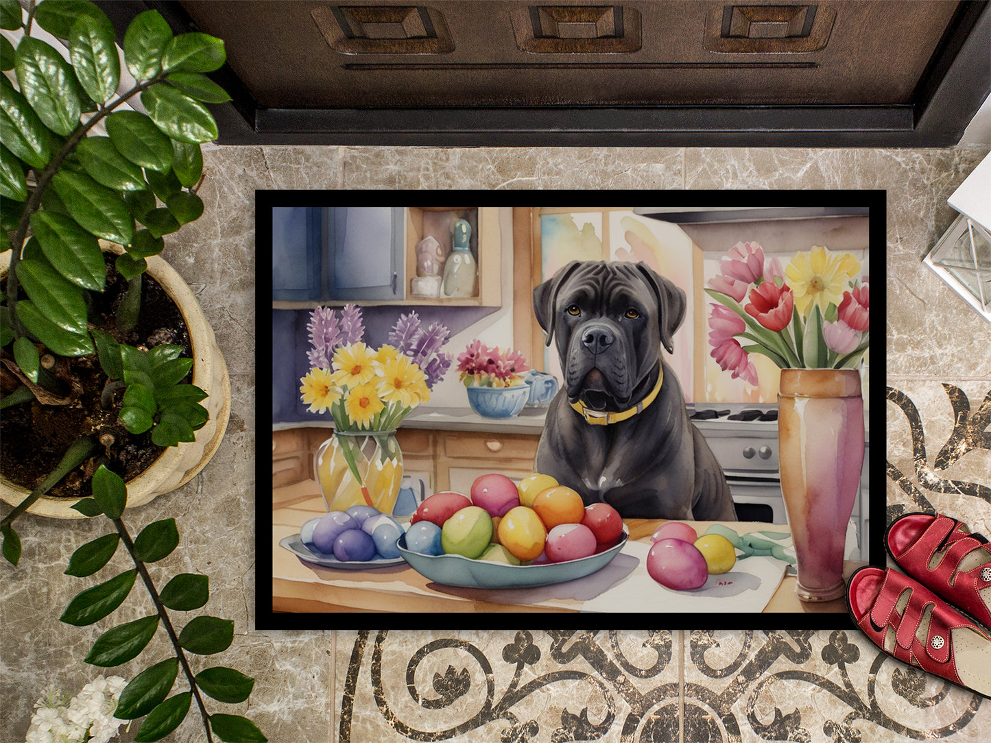 Decorating Easter Cane Corso Doormat