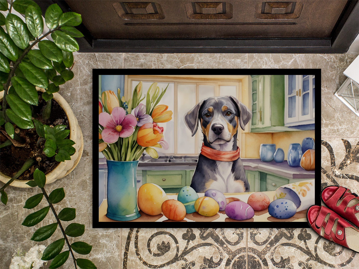 Decorating Easter Catahoula Doormat