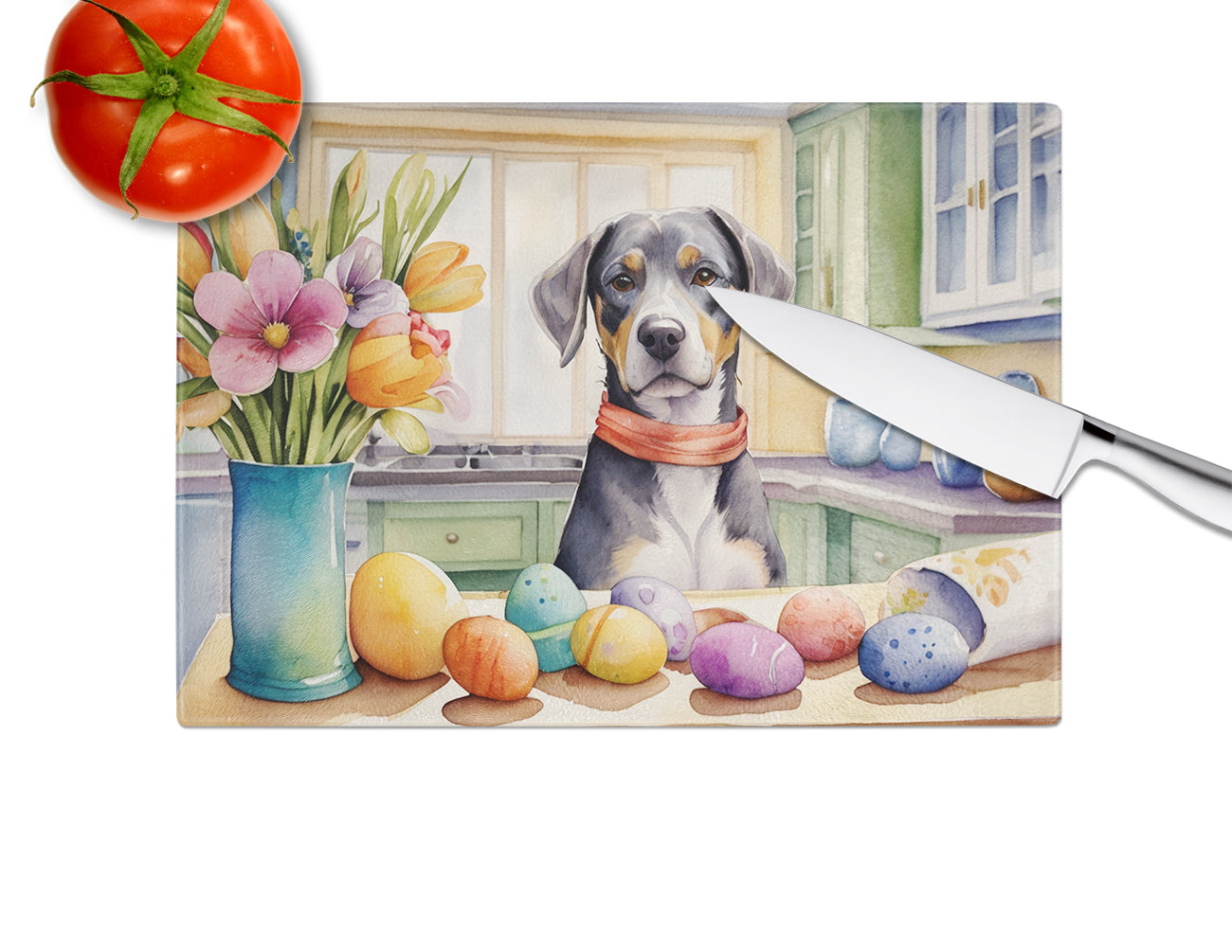 Decorating Easter Catahoula Glass Cutting Board