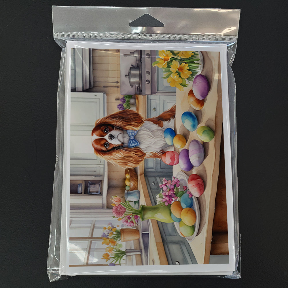 Decorating Easter Cavalier Spaniel Greeting Cards Pack of 8