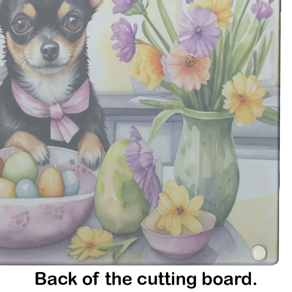 Decorating Easter Chihuahua Glass Cutting Board