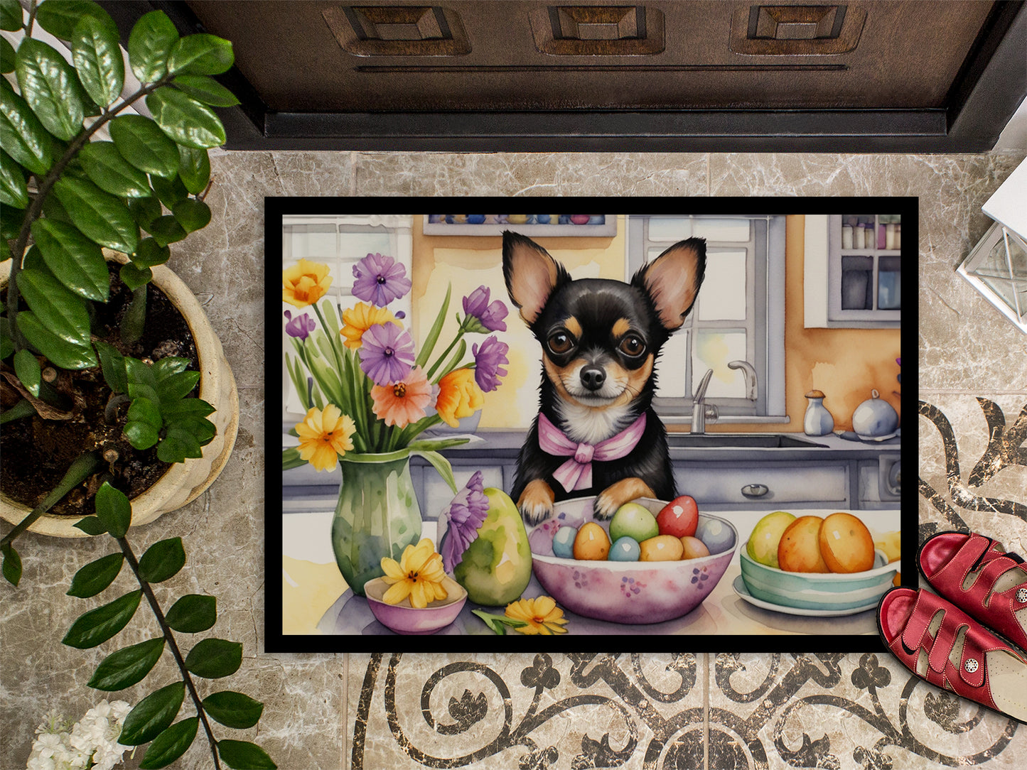 Decorating Easter Chihuahua Doormat