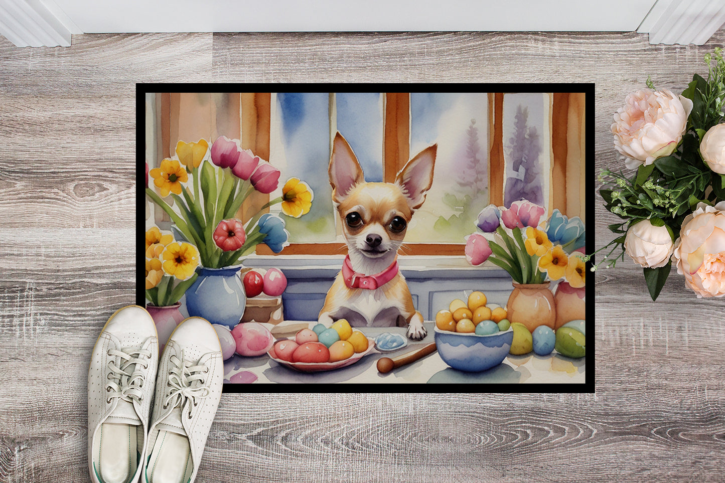 Decorating Easter Chihuahua Doormat