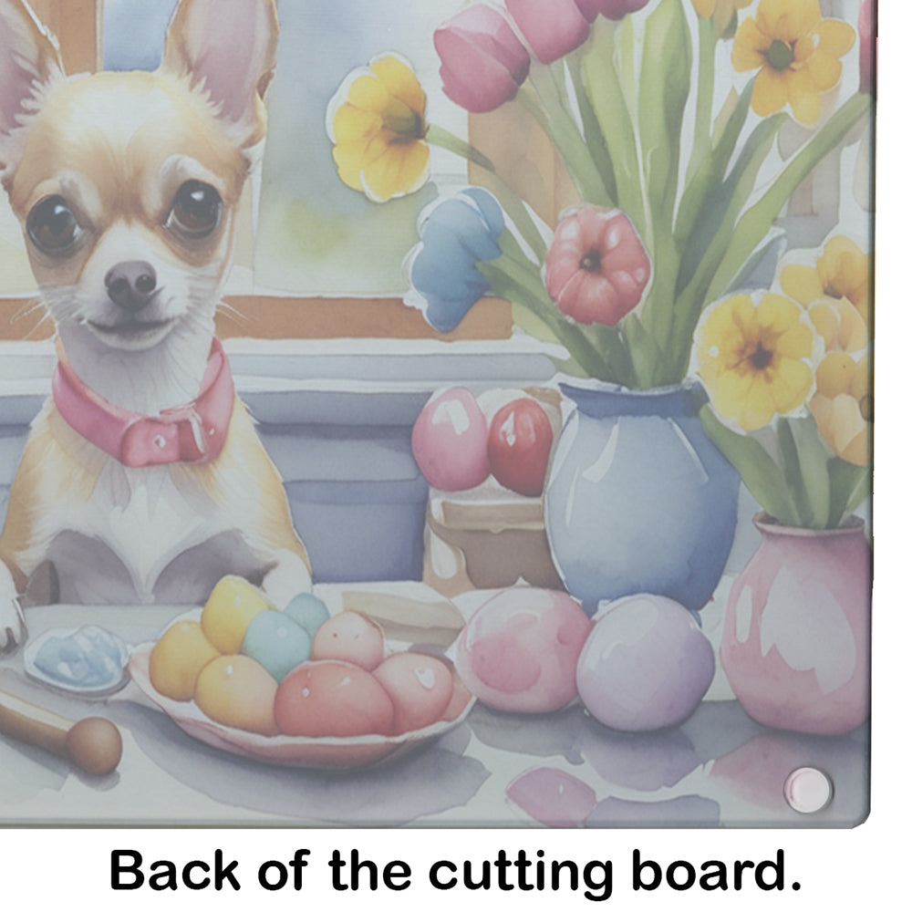 Decorating Easter Chihuahua Glass Cutting Board