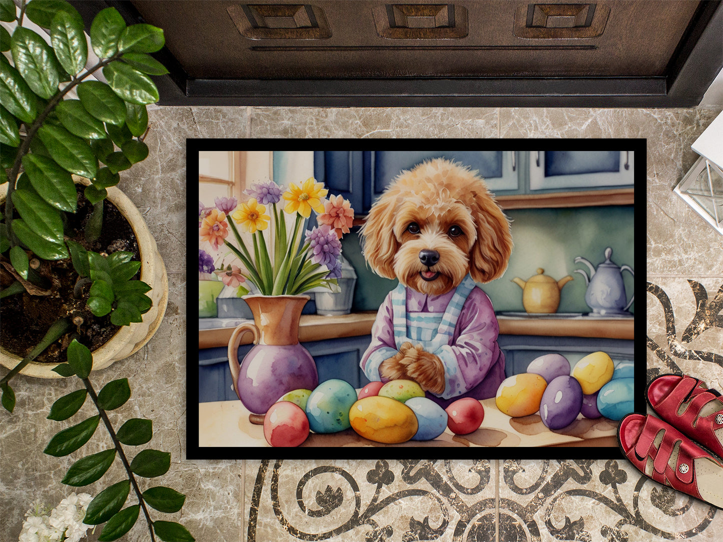 Decorating Easter Cockapoo Doormat