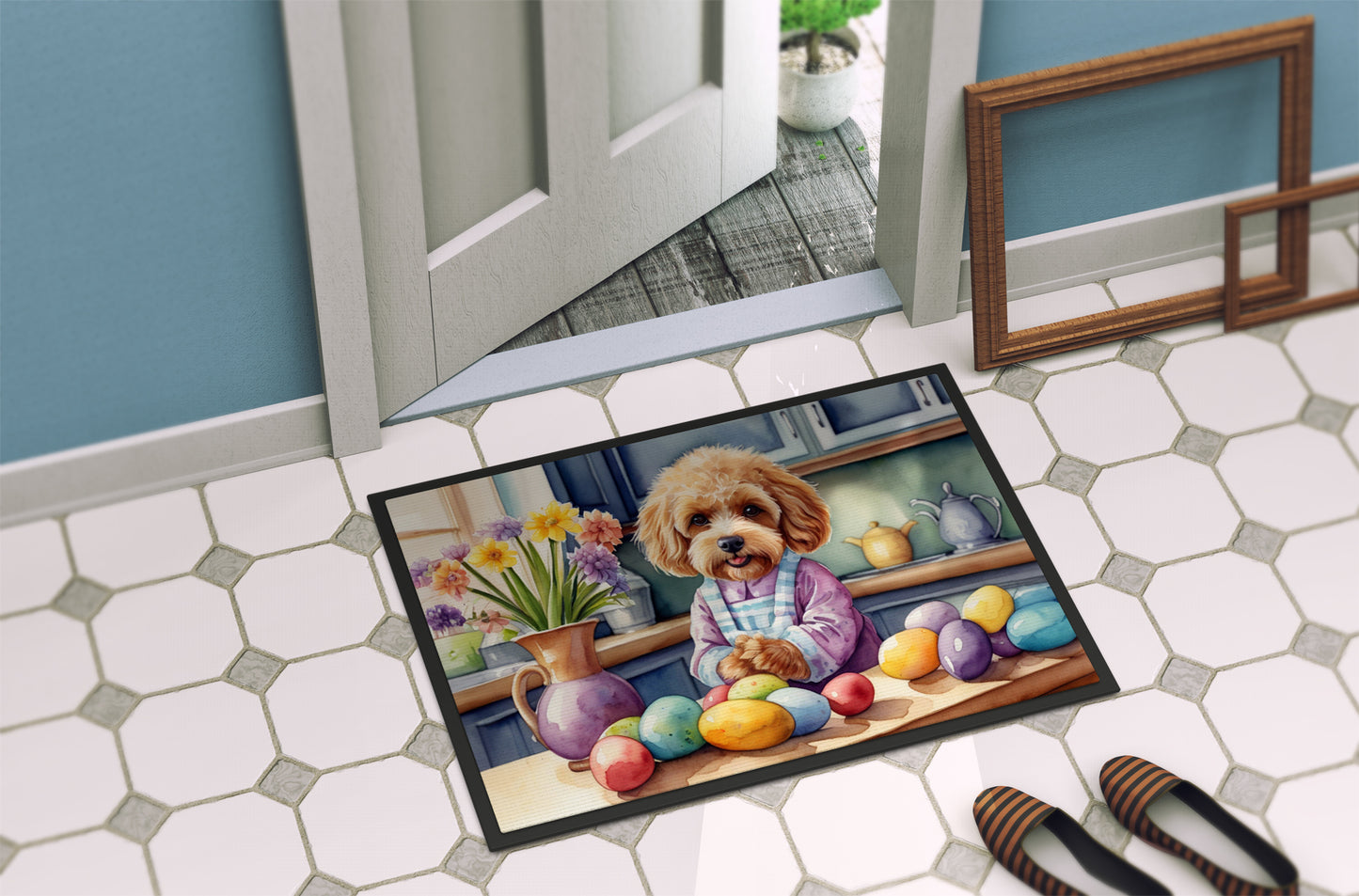 Decorating Easter Cockapoo Doormat