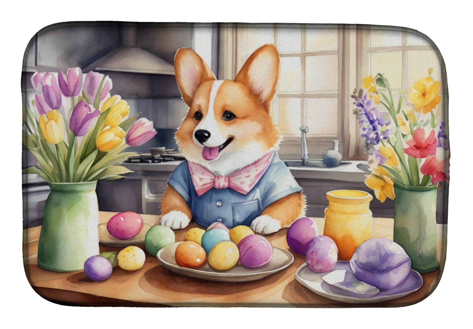 Buy this Decorating Easter Corgi Dish Drying Mat