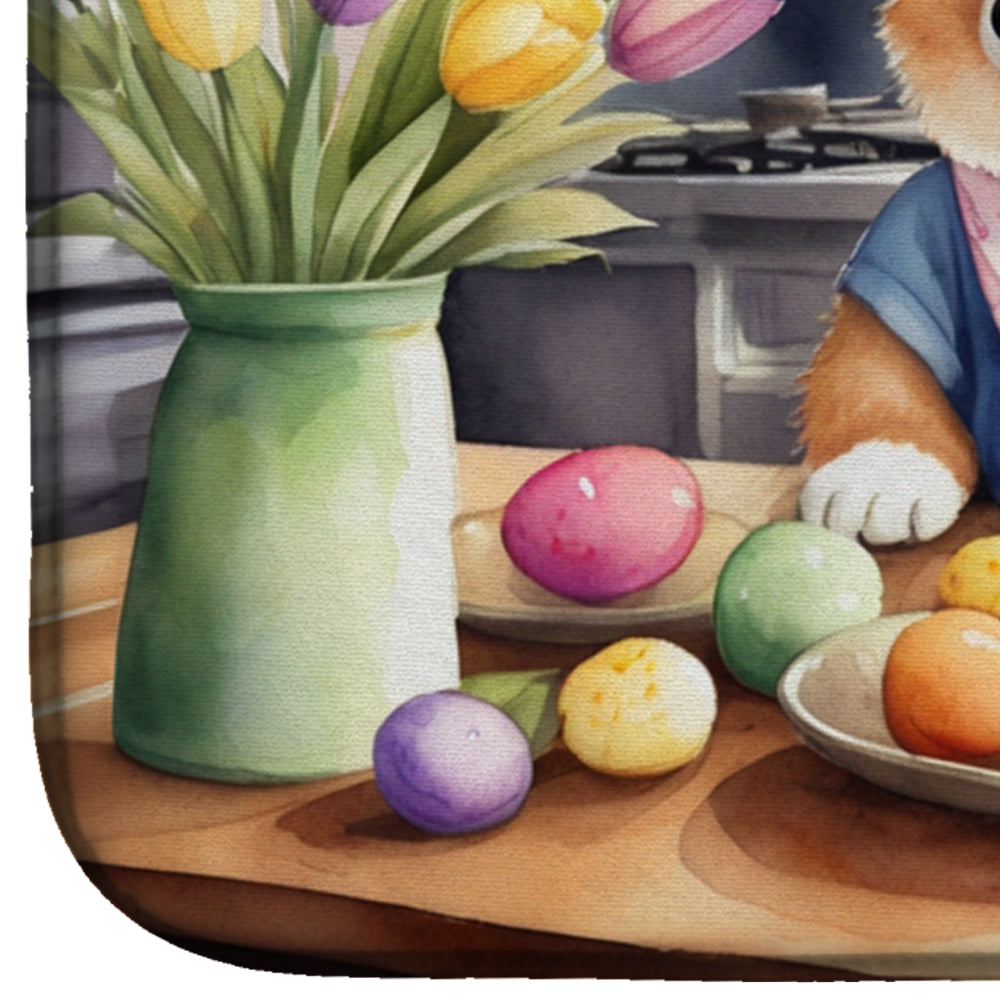 Decorating Easter Corgi Dish Drying Mat