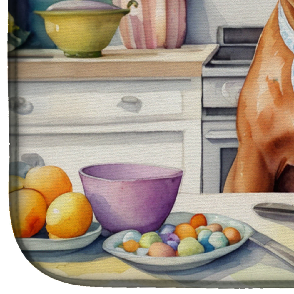 Decorating Easter Dogue de Bordeaux Dish Drying Mat