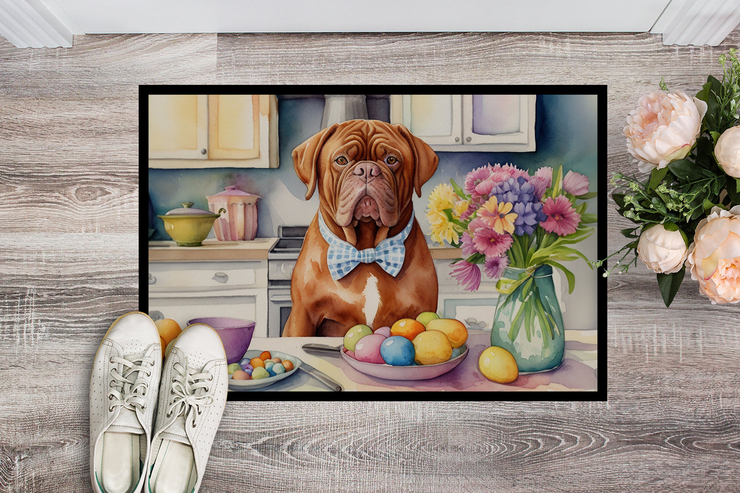 Decorating Easter Dogue de Bordeaux Doormat